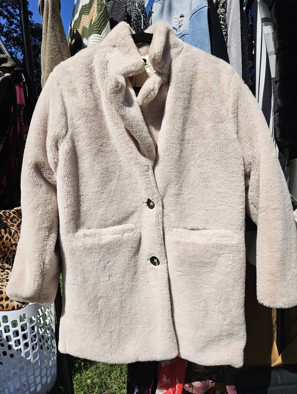 Janice Faux Fur Coat One Size Beige